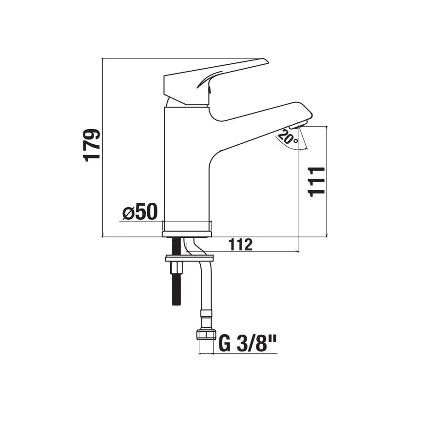 JIKA H3111W10041101 - Hane CUBE 17,9 cm skinnende krom