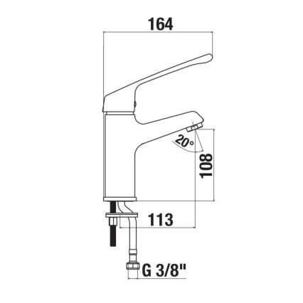 JIKA H3111W10045101 - Vandhane CUBE 16,4 cm skinnende krom