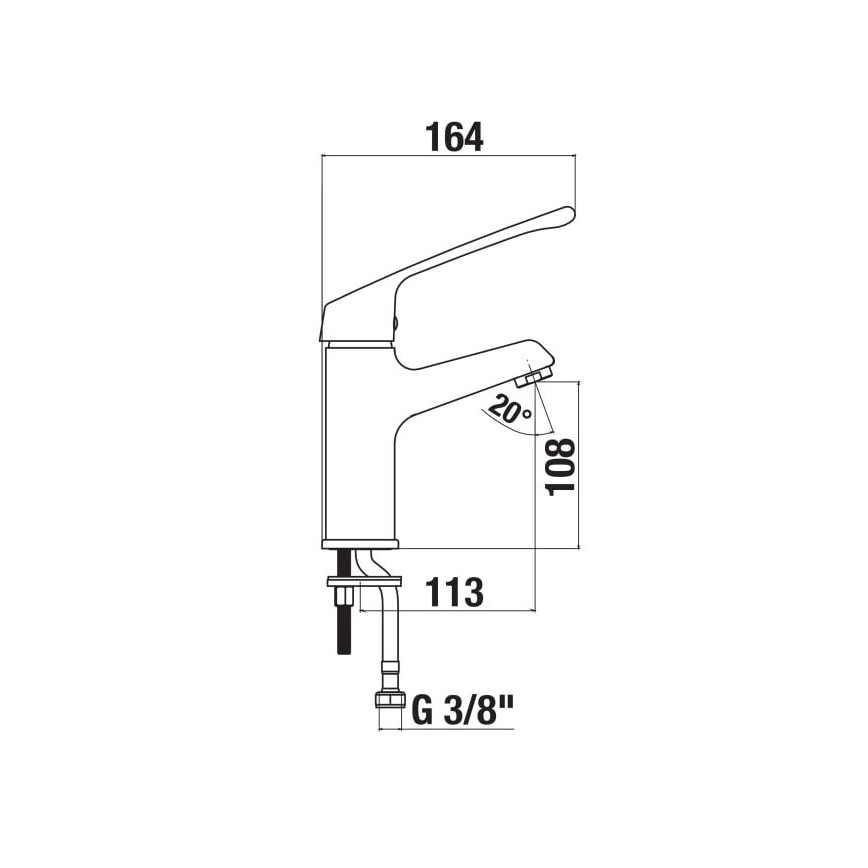JIKA H3111W10045101 - Vandhane CUBE 16,4 cm skinnende krom