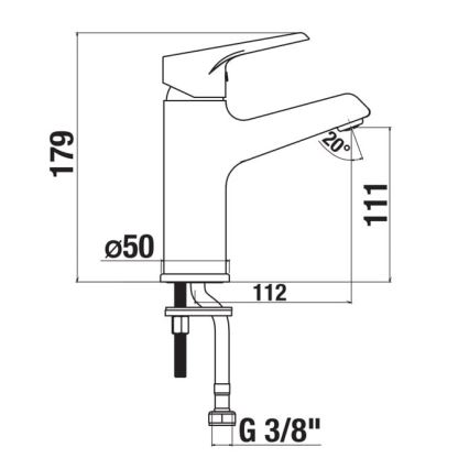 JIKA H3111W10049101 - Hane CUBE 17,9 cm Cold Start/skinnende krom