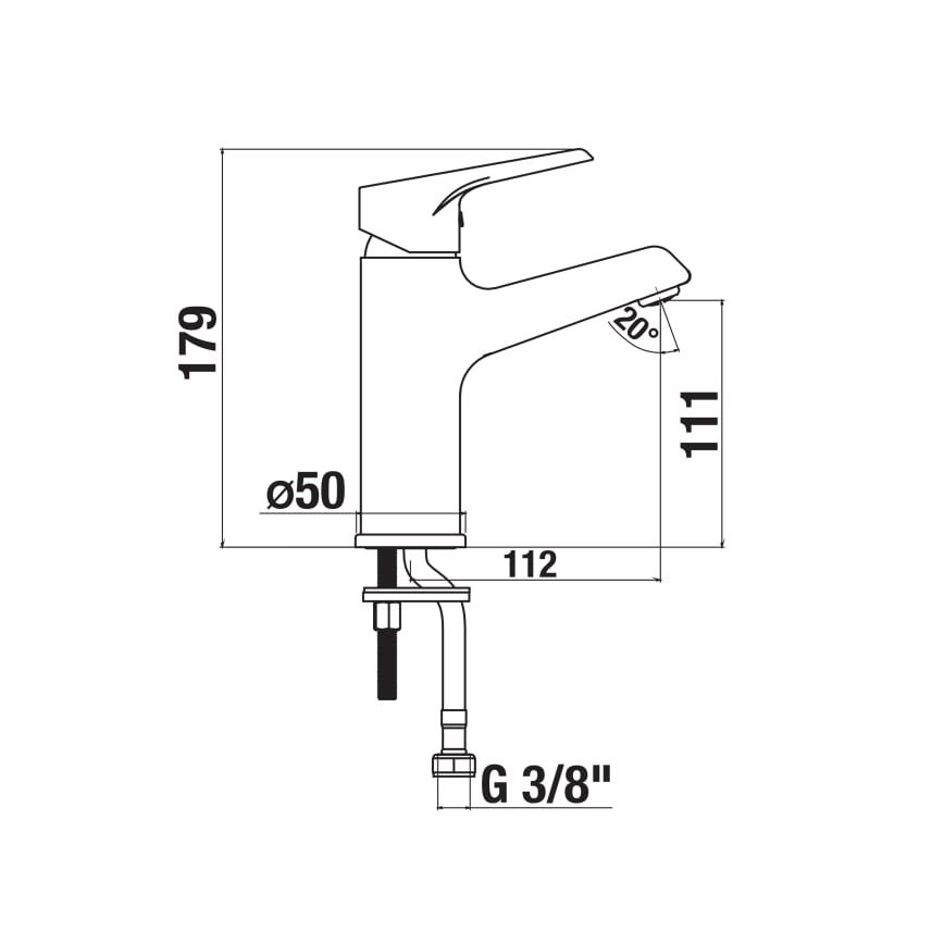JIKA H3111W10049101 - Hane CUBE 17,9 cm Cold Start/skinnende krom