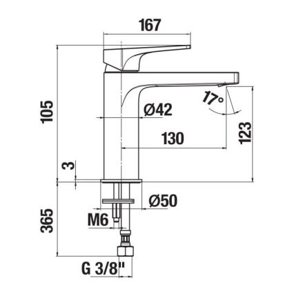 JIKA H3111X10041101 - Hane CUBITO 10,5 cm skinnende krom