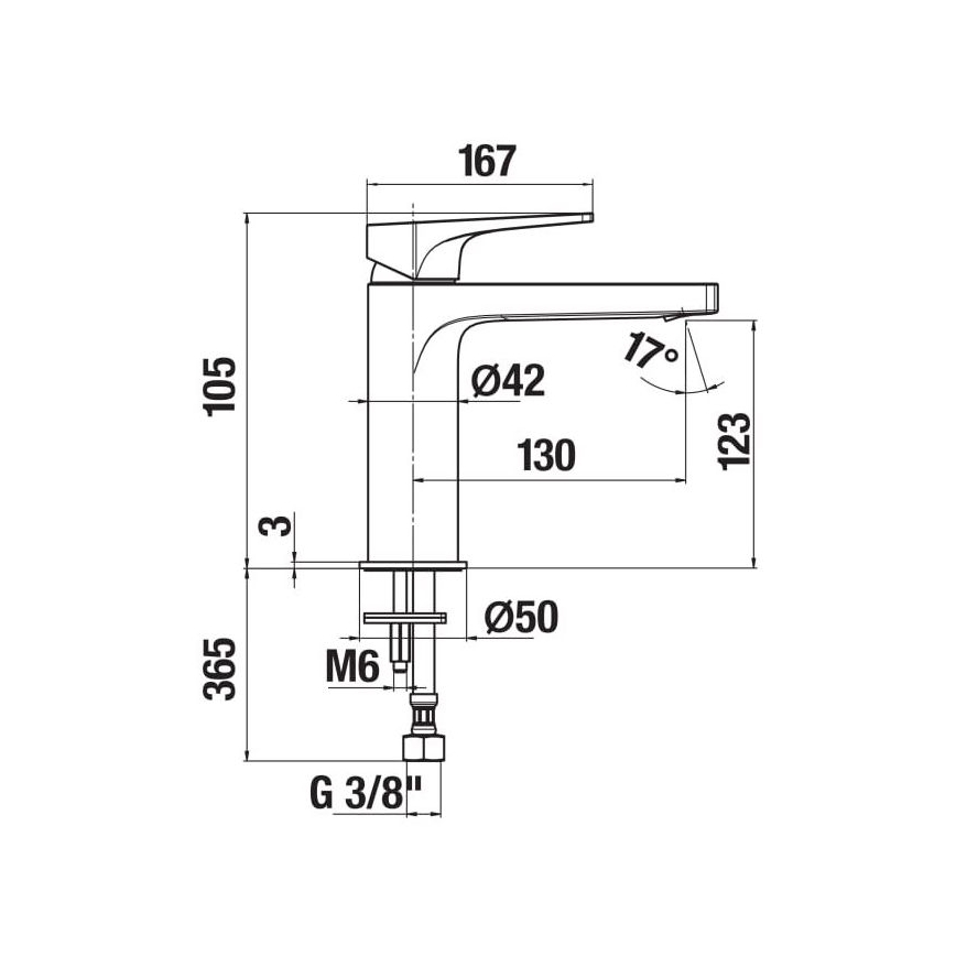 JIKA H3111X10041101 - Hane CUBITO 10,5 cm skinnende krom