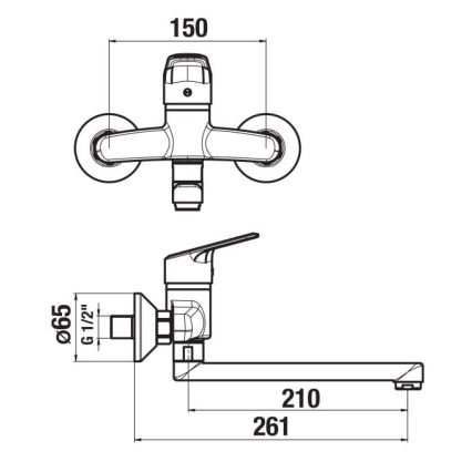 JIKA H3112E70042301 - Hane TALAS 15x26,1 cm skinnende krom