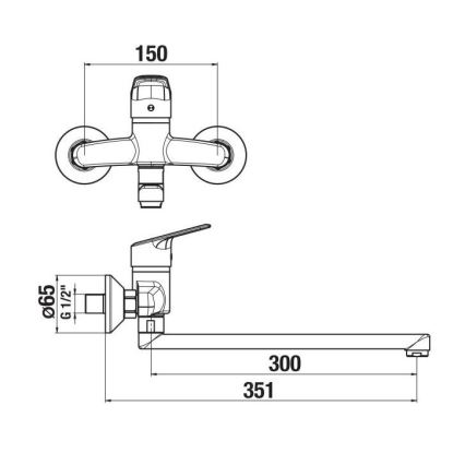 JIKA H3112E70042401 - Hane TALAS 15x35,1 cm skinnende krom
