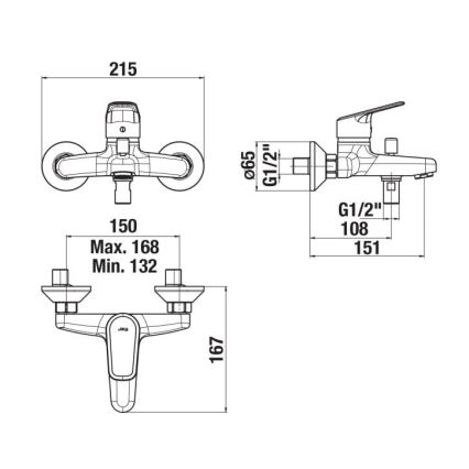 JIKA H3212E70044001 - Hane til badekar TALAS skinnende krom