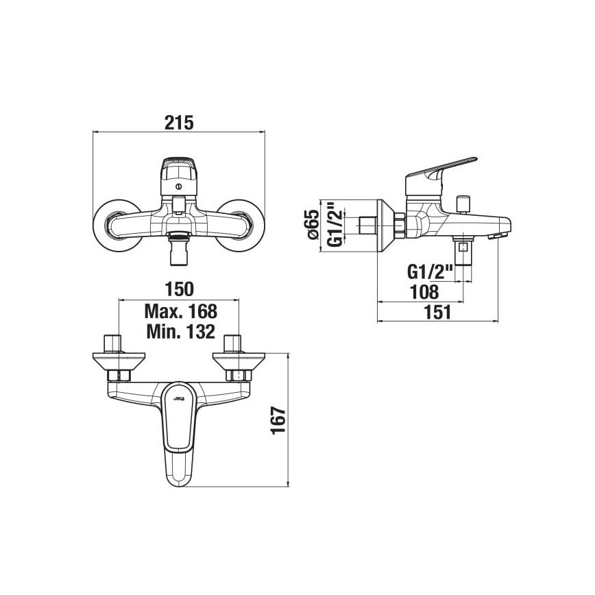 JIKA H3212E70044001 - Hane til badekar TALAS skinnende krom