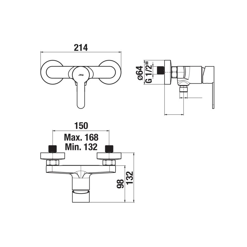 JIKA H3311Z70044001 - Brusebatteri LYRA i blank krom