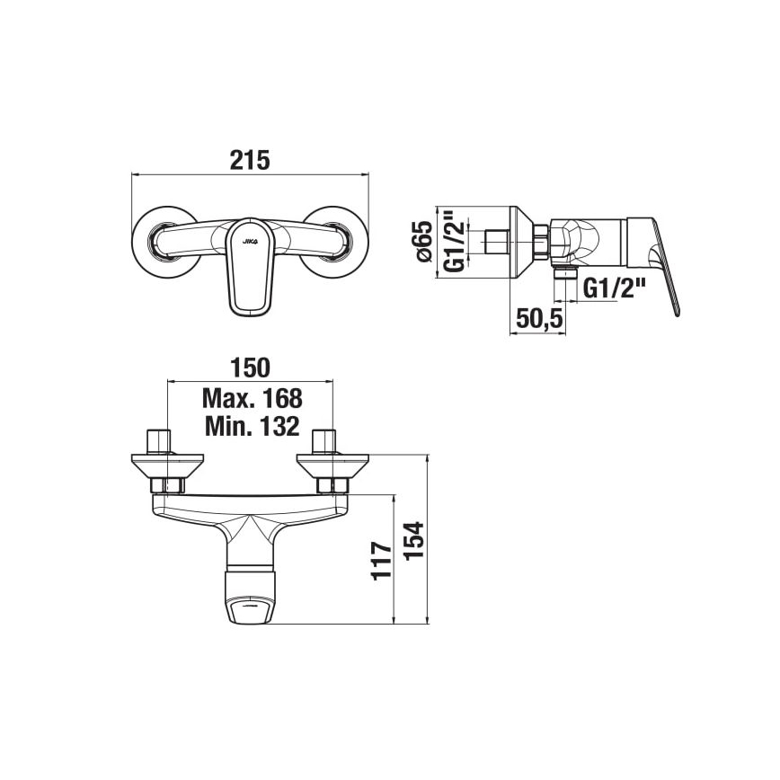 JIKA H3312E70044001 - Brusehane TALAS skinnende krom