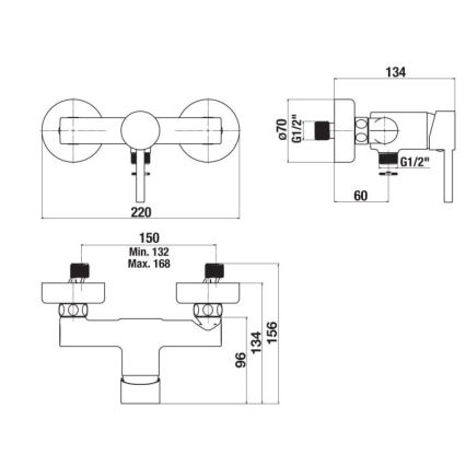 JIKA H3312F70044001 - MIO brusebatteri i blank krom