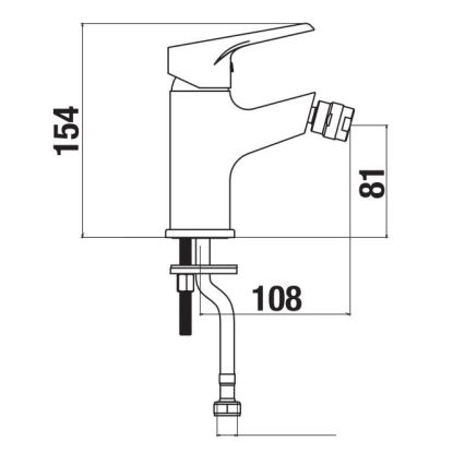 JIKA H3411W10041101 - Bidethane CUBE 15,4 cm skinnende krom