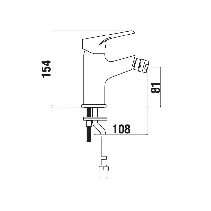 JIKA H3411W10041101 - Bidethane CUBE 15,4 cm skinnende krom