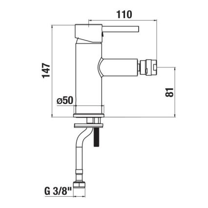 JIKA H3412F17161101 - Bidethane MIO 14,7 cm mat sort