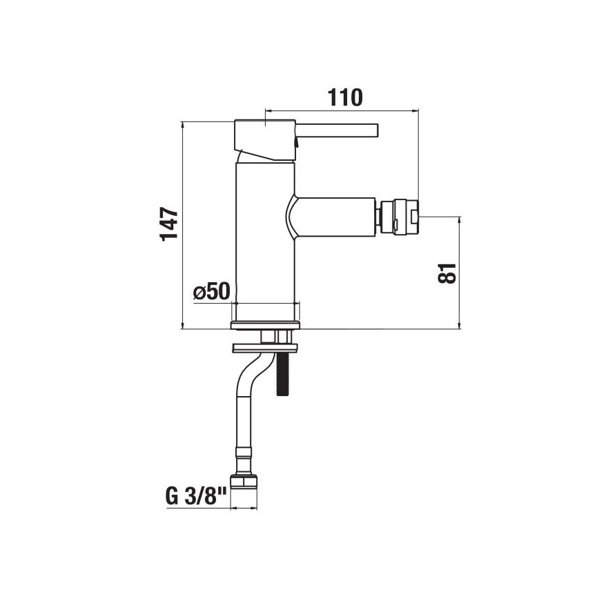 JIKA H3412F17161101 - Bidethane MIO 14,7 cm mat sort
