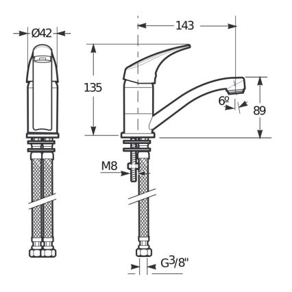 JIKA H3511N10042201 - Hane TALAS 13,5 cm skinnende krom