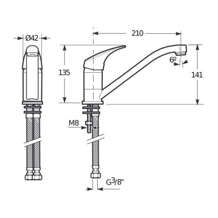 JIKA H3511N10042301 - Hane TALAS 13,5 cm skinnende krom