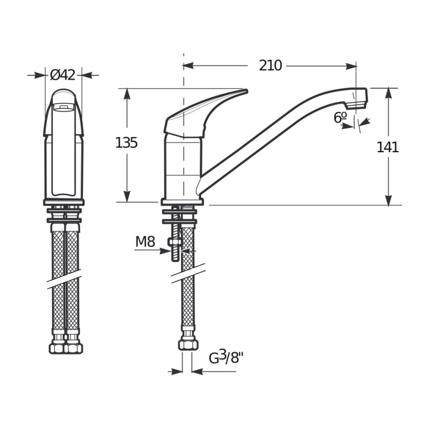 JIKA H3511N10042301 - Hane TALAS 13,5 cm skinnende krom
