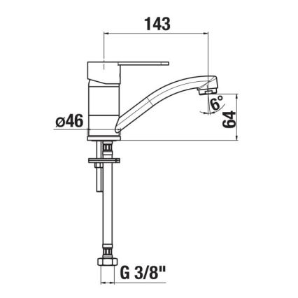 JIKA H3511Z10042201 - Hane LYRA 14,3 cm skinnende krom