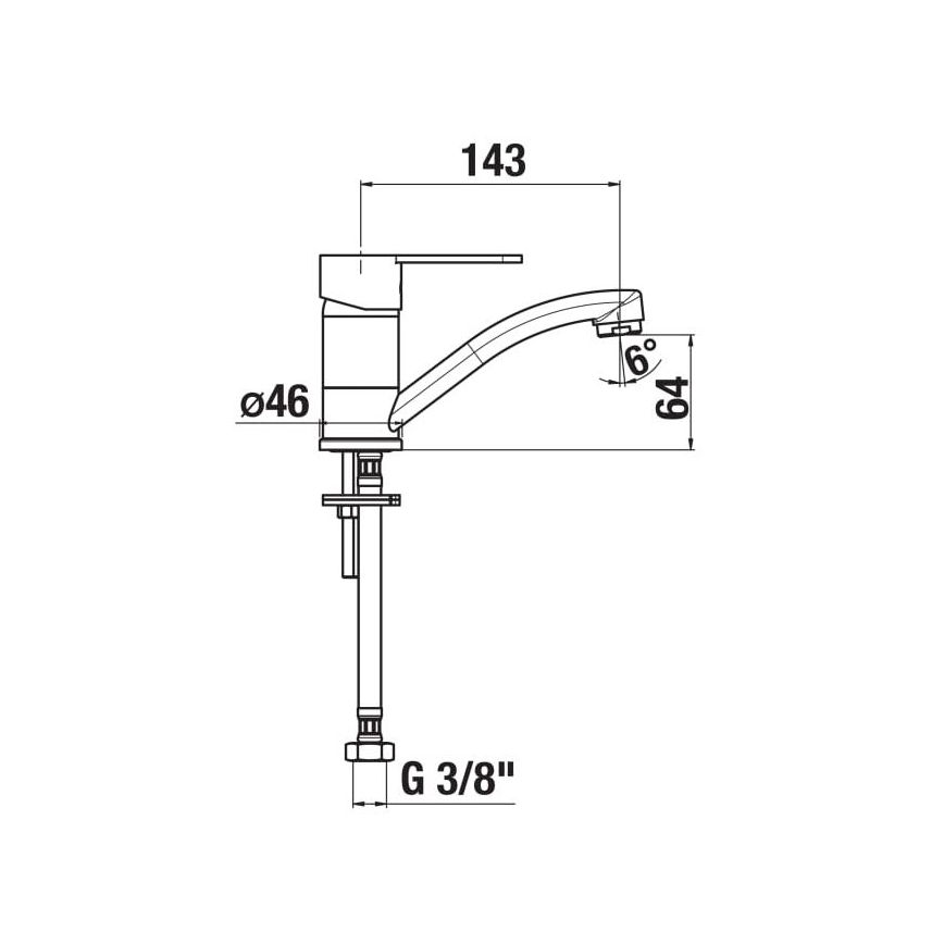 JIKA H3511Z10042201 - Hane LYRA 14,3 cm skinnende krom