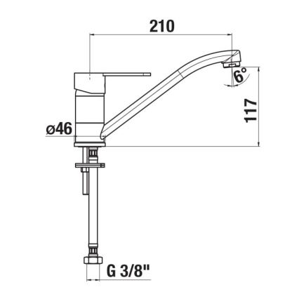 JIKA H3511Z10042301 - Hane LYRA 21 cm skinnende krom