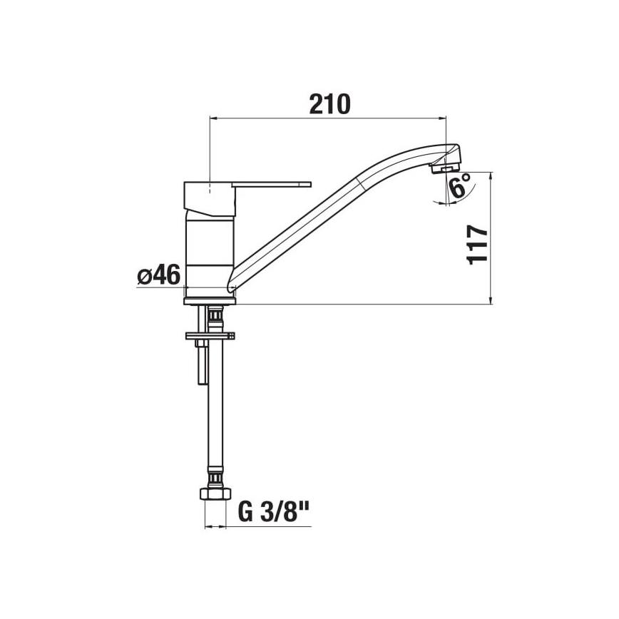 JIKA H3511Z10042301 - Hane LYRA 21 cm skinnende krom