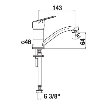 JIKA H3512E10042201 - Hane LYRA 14,3 cm skinnende krom