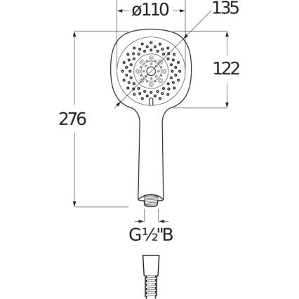 JIKA H3611X30044711 - Håndholdt bruser CUBITO skinnende krom