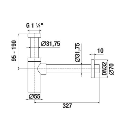 JIKA H3741R00040001 - Rund sifon til håndvask RIO i blank krom