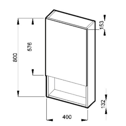 JIKA H4532210383041 - Skab med spejl med en hylde LYRA 80x40 cm hvid