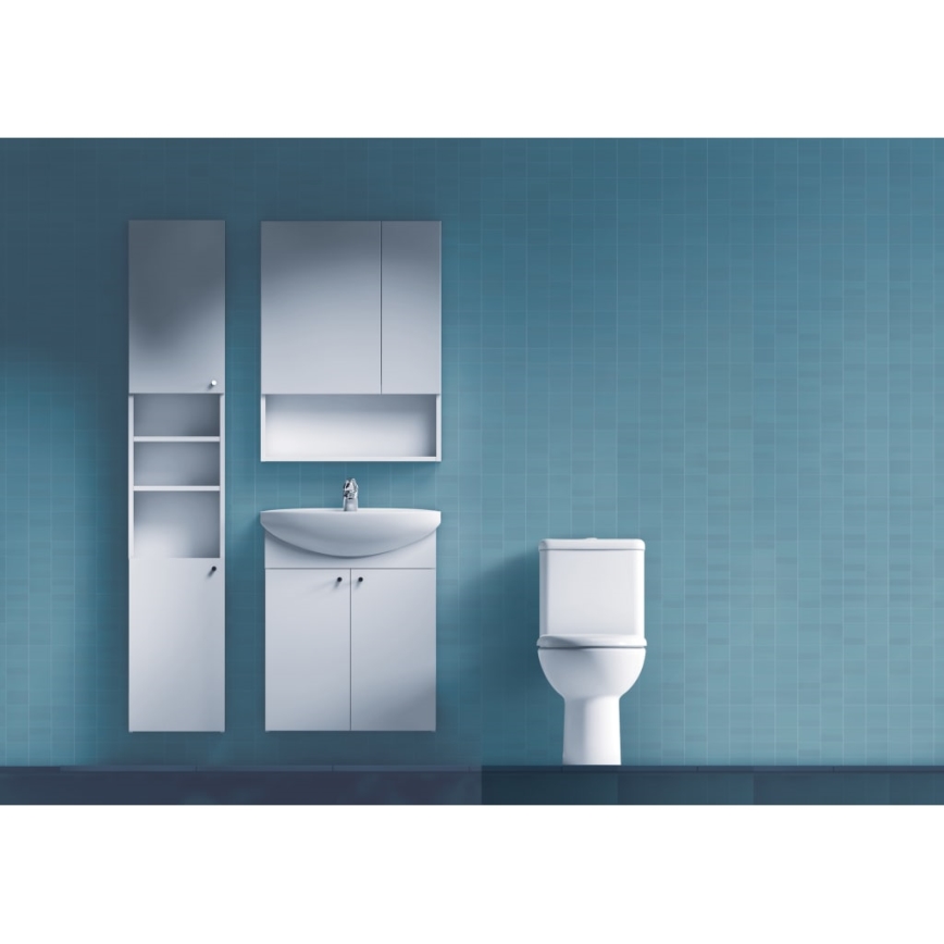 JIKA H4532410383041 - Skab med spejl med en hylde LYRA 80x60 cm hvid