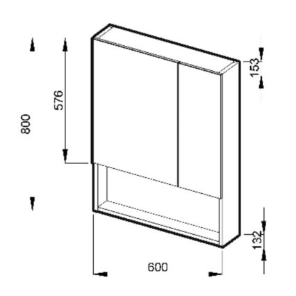 JIKA H4532410383041 - Skab med spejl med en hylde LYRA 80x60 cm hvid
