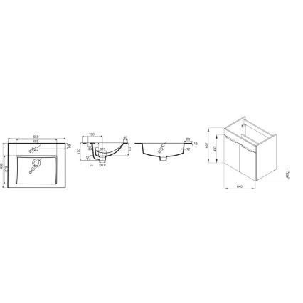 JIKA H4536011763001 - Badeværelsesskab med vask CUBE 60,7x65 cm hvid