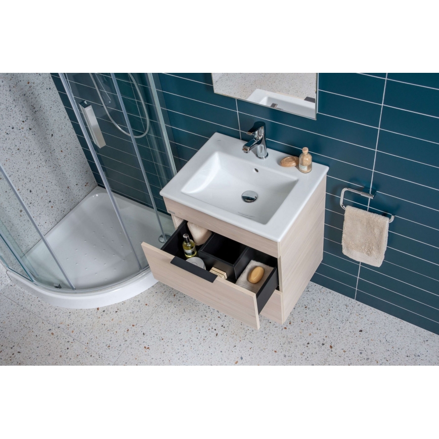 JIKA H4536021765141 - Badeværelsesskab med håndvask CUBE 60,7x65 cm aske
