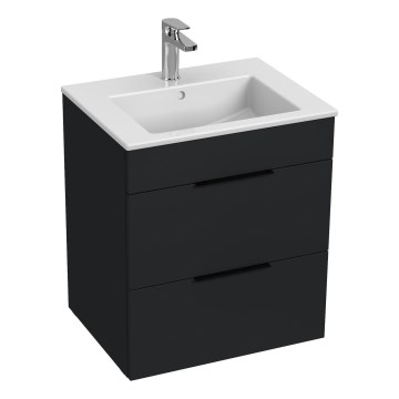 JIKA H4536121763521 - Badeværelsesskab med håndvask CUBE 60,7x55 cm sort