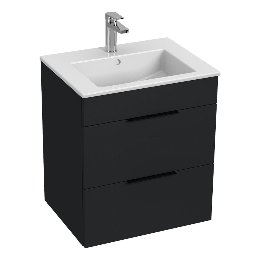 JIKA H4536121763521 - Badeværelsesskab med håndvask CUBE 60,7x55 cm sort