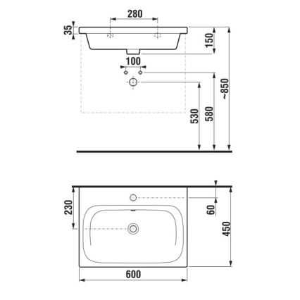 JIKA H8127137161041 - Væghængt vask MIO 60x45 cm keramik/mat sort