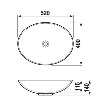 JIKA H8183640001121 - Bordmonteret håndvask ASTRA 52x40 cm keramik/hvid