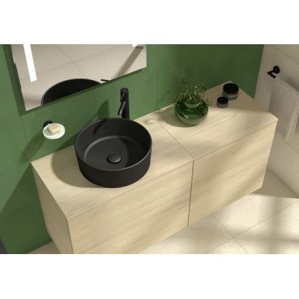 JIKA H8184207161121 - Bordmonteret håndvask CUBITO diameter 40 cm keramik/mat sort