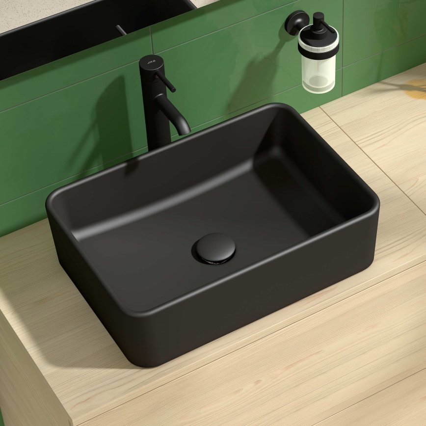 JIKA H8184237161121 - Bordmonteret håndvask CUBITO 50x35 cm keramik/mat sort