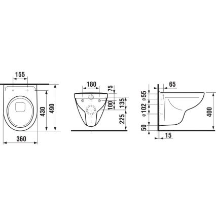JIKA H8233820000001 - Vægmonteret toilet LYRA keramik/hvid