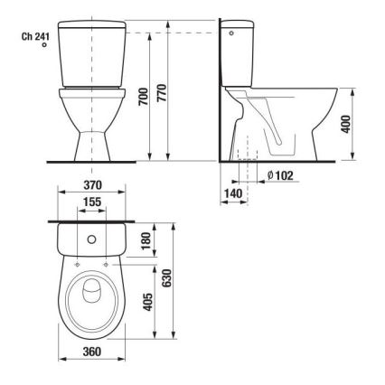 JIKA H8263860002413 - Kompakttoilet LYRA keramik/hvid