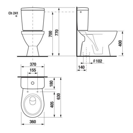 JIKA H8263870002413 - Kompakttoilet LYRA keramik/hvid