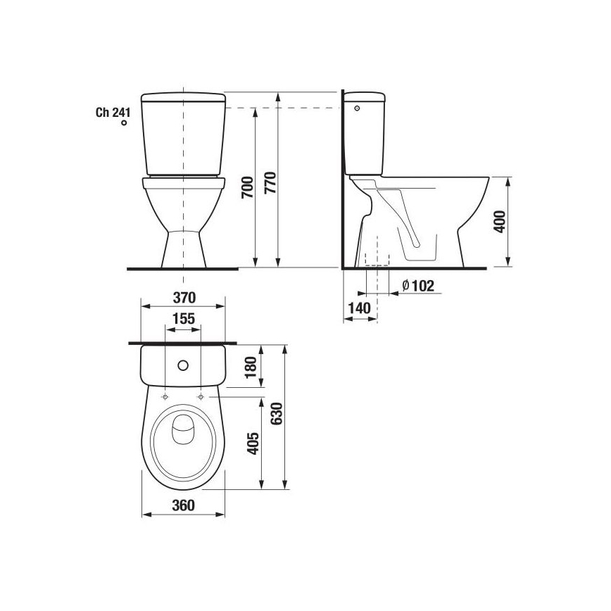JIKA H8263870002413 - Kompakttoilet LYRA keramik/hvid