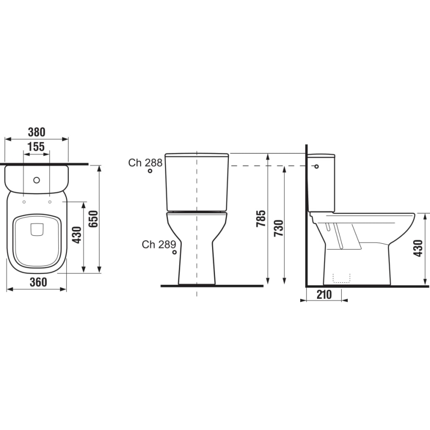 JIKA H8266170002801 - Kompakttoilet DEEP keramik/hvid