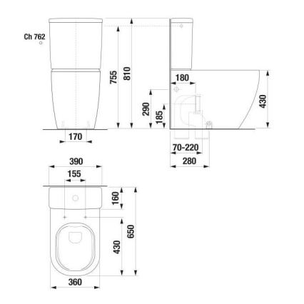 JIKA H8267160000001 - Toiletkumme MIO keramik/hvid