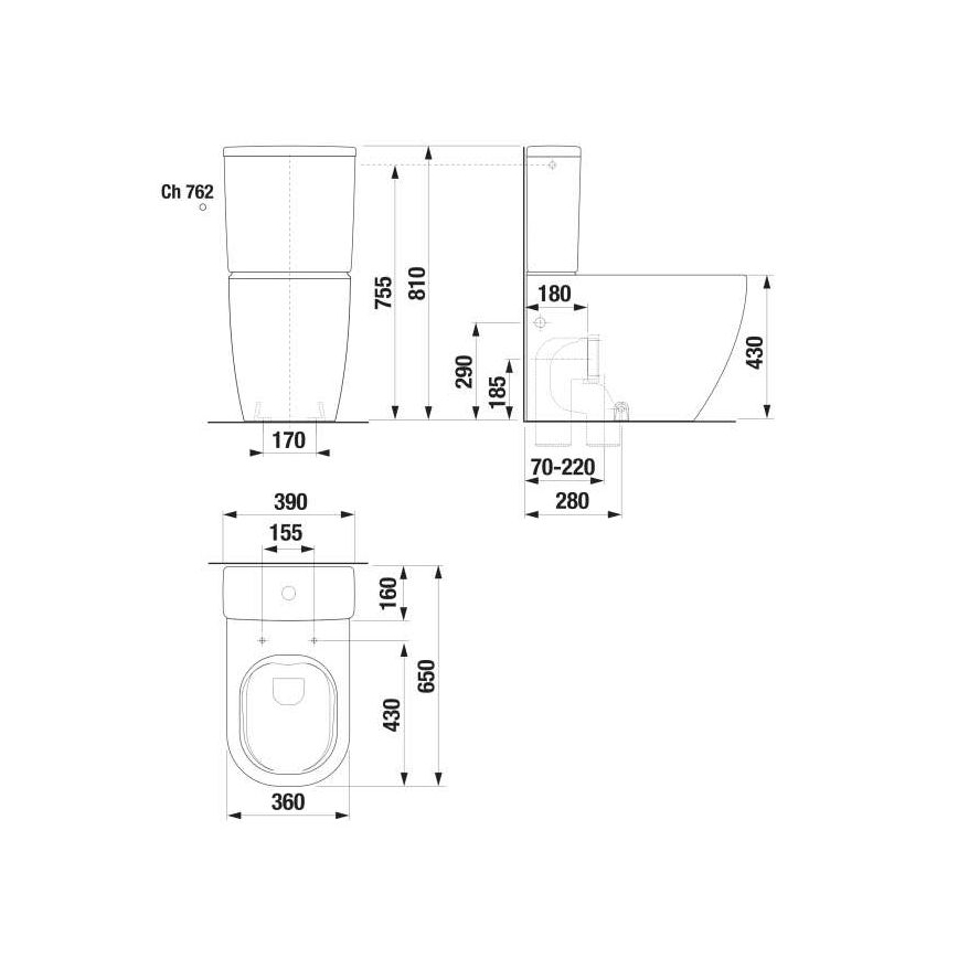 JIKA H8267160000001 - Toiletkumme MIO keramik/hvid