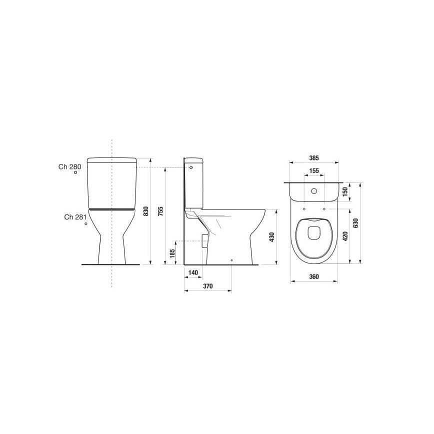 JIKA H8273860002801 - Kompakttoilet LYRA keramik/hvid