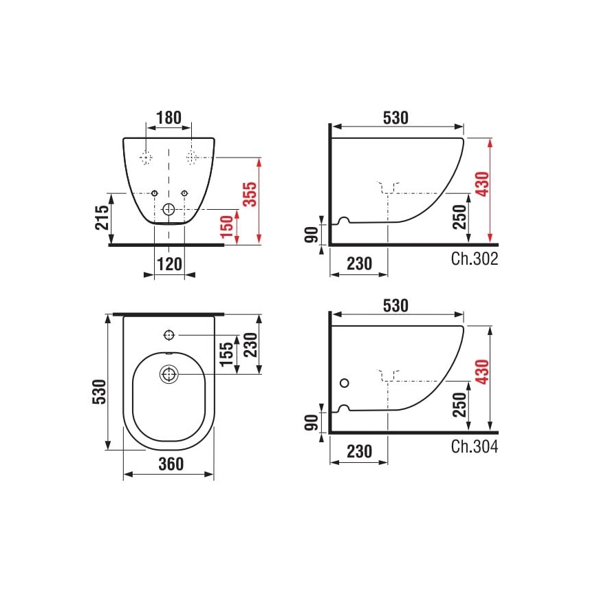 JIKA H8317121003021 - Vægmonteret bidet MIO keramik/perlemorshvid