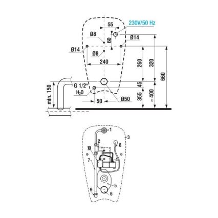 JIKA H8430700000001 - GOLEM urinal, indvendig tilslutning, bagudgående afløb, keramik/hvid