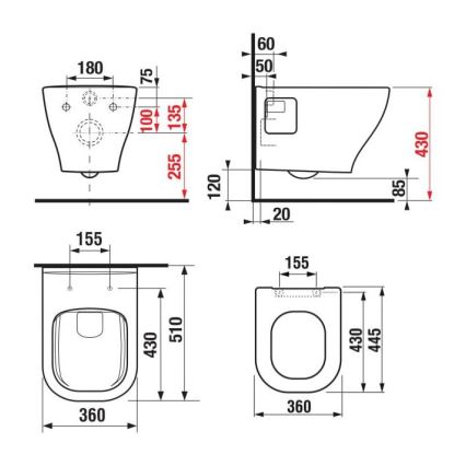 JIKA H8666160000001 - Væghængt WC DEEP i keramik, hvid + SoftClose-toiletsæde DEEP i duroplast, hvid